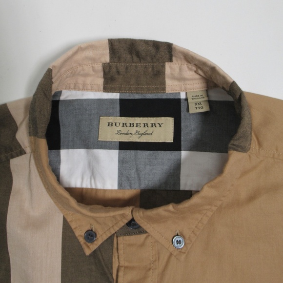 Burberry Men's Check Cotton Button Down Shirt Archive Beige Size XXL - Picture 6 of 12